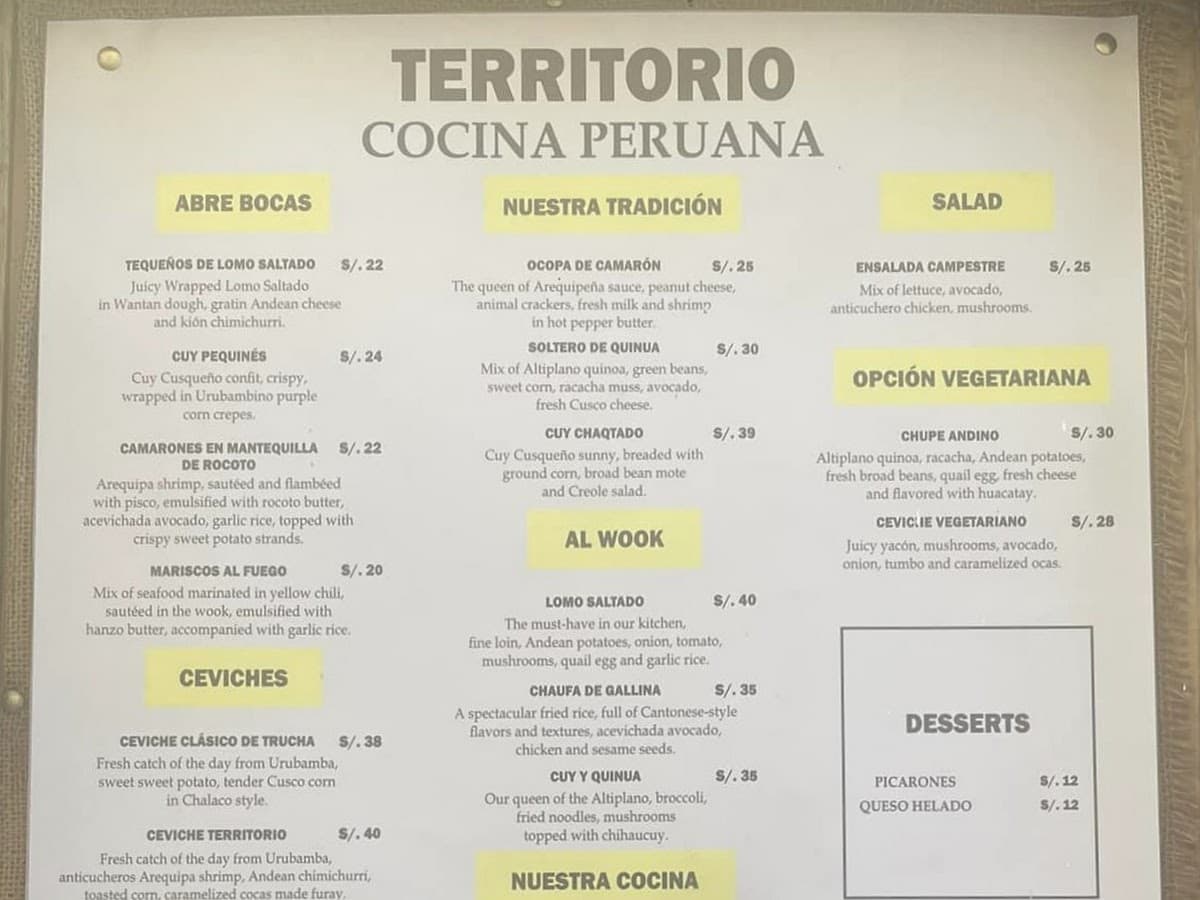 TERRITORIO cocina peruana — foto