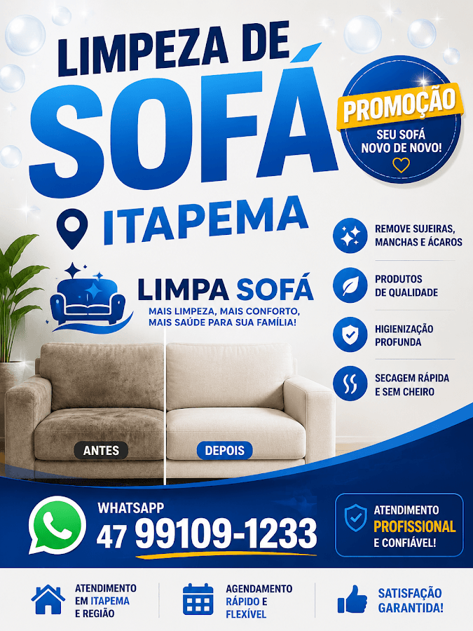 Itapema limpa sofá