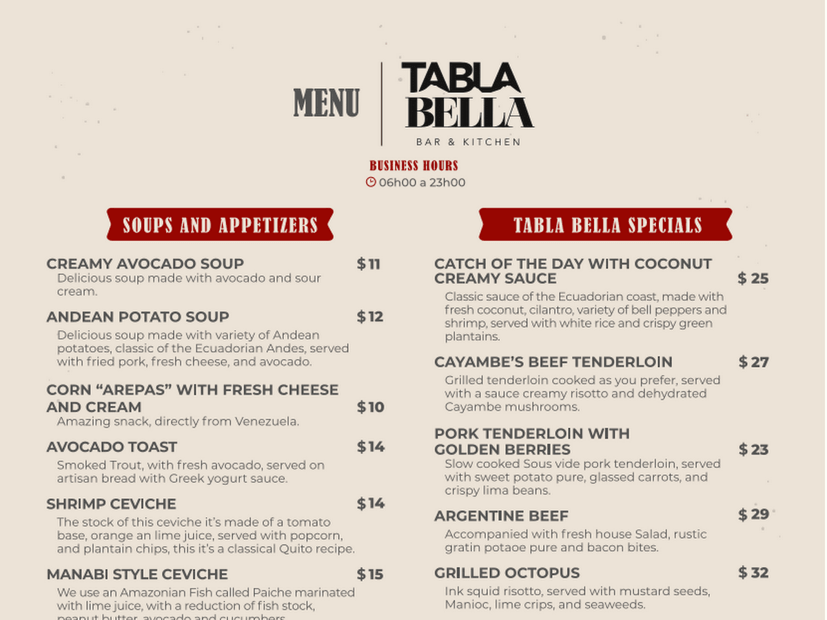Restaurante Tabla Bella Bar & kitchen — foto